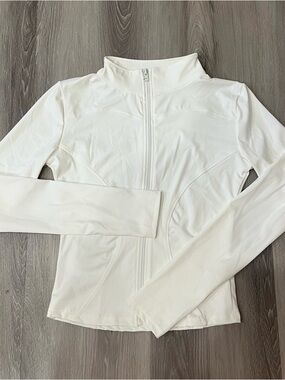 White Zip Up Athletic Jacket